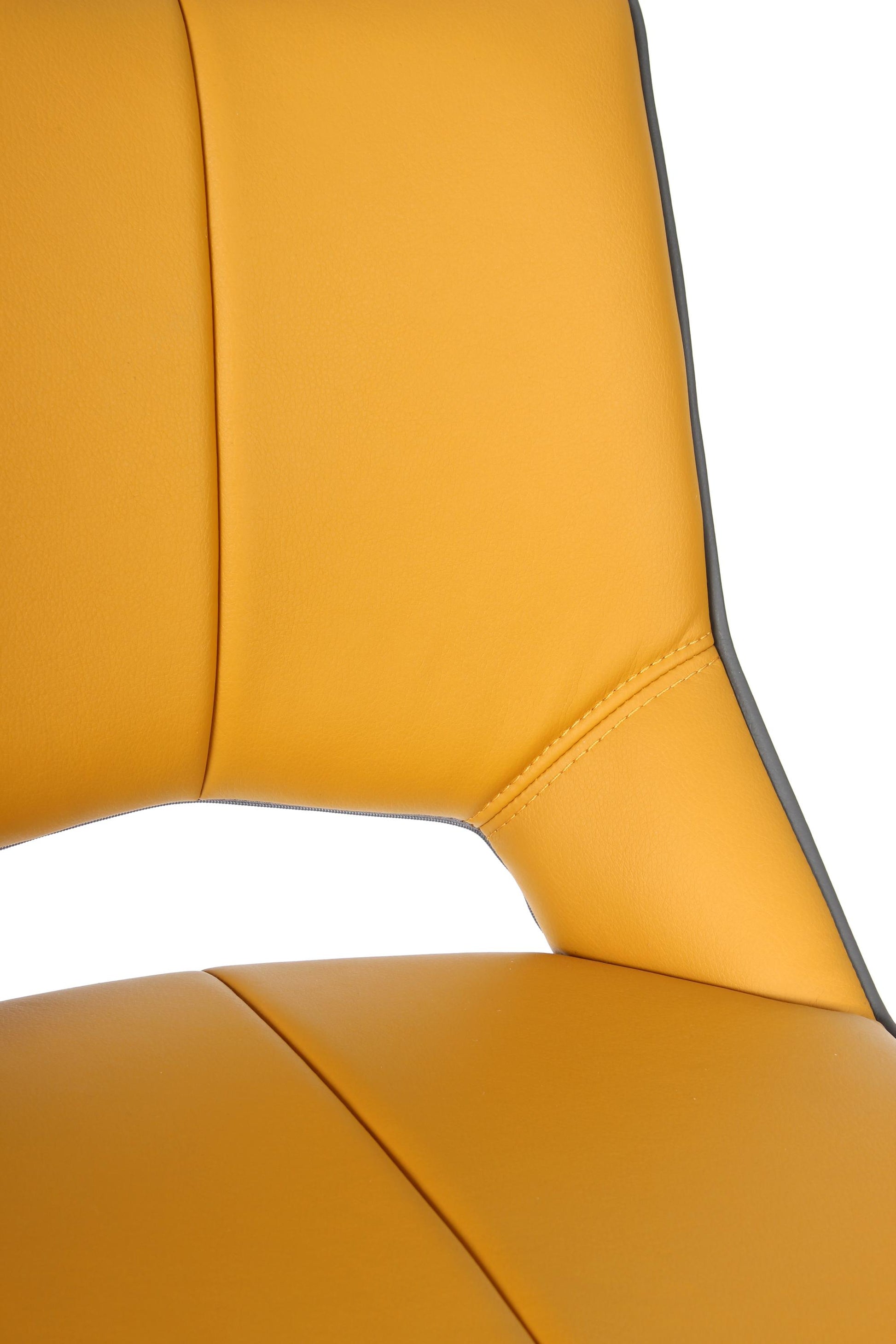 Mako Swivel Leather Effect Yellow Bar Chair - Blythe Living