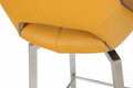 Mako Swivel Leather Effect Yellow Bar Chair - Blythe Living