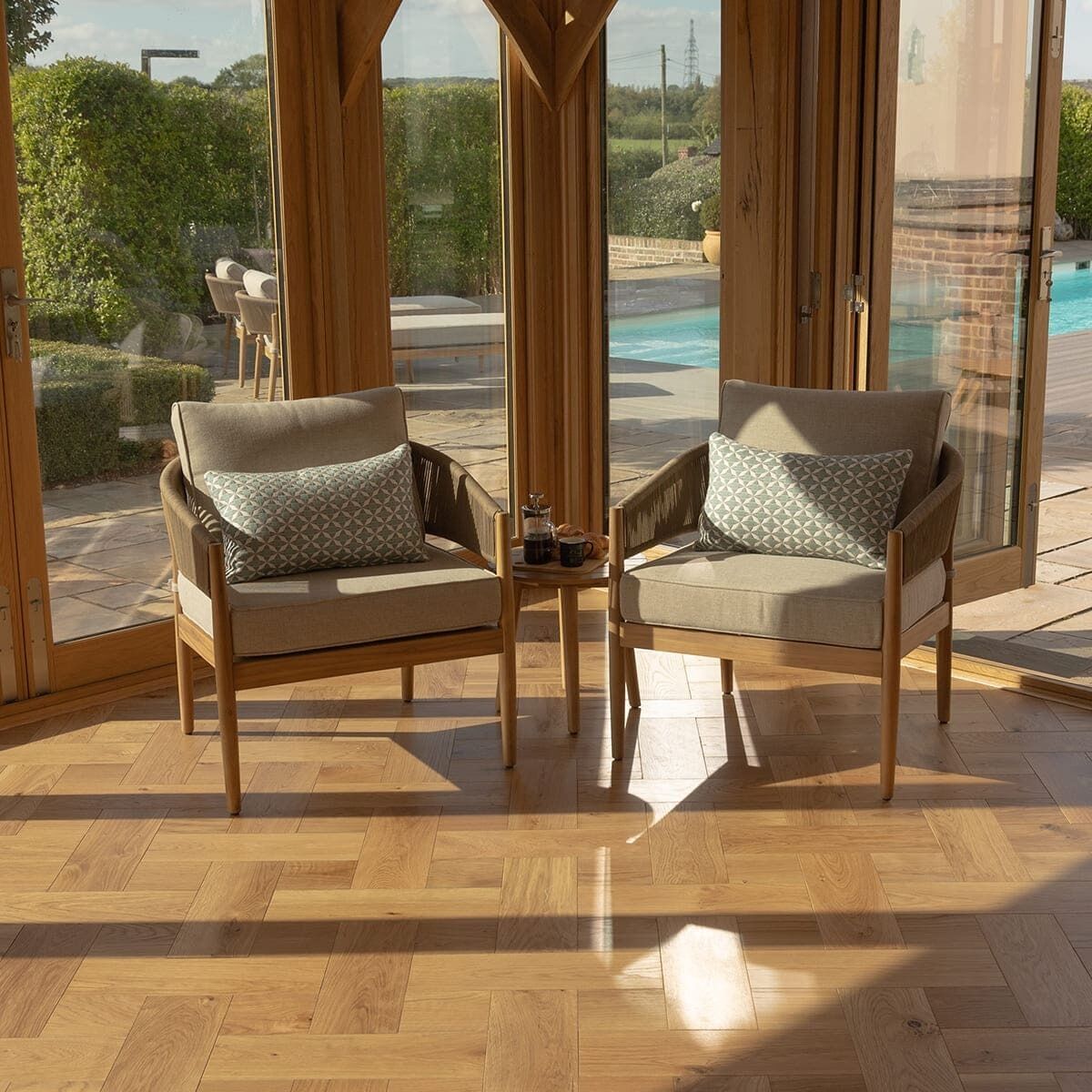 Maze - Porto Rope Weave Lounge Set with Small Round Side Table - Blythe Living