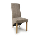 Baxter Wave Back Tweed Oatmeal Dining Chair - Blythe Living