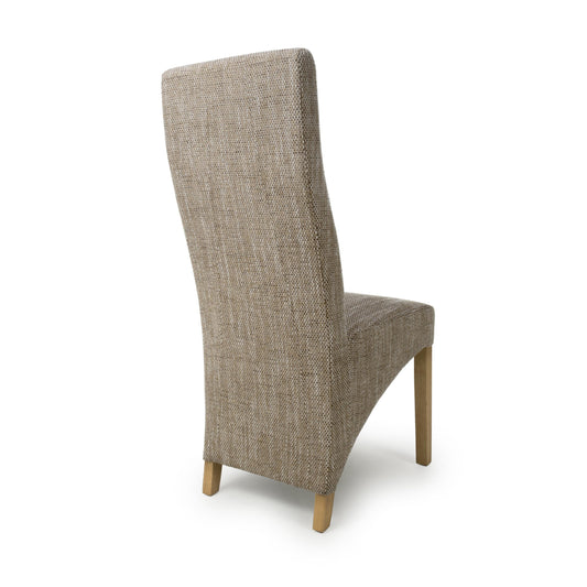 Baxter Wave Back Tweed Oatmeal Dining Chair - Blythe Living