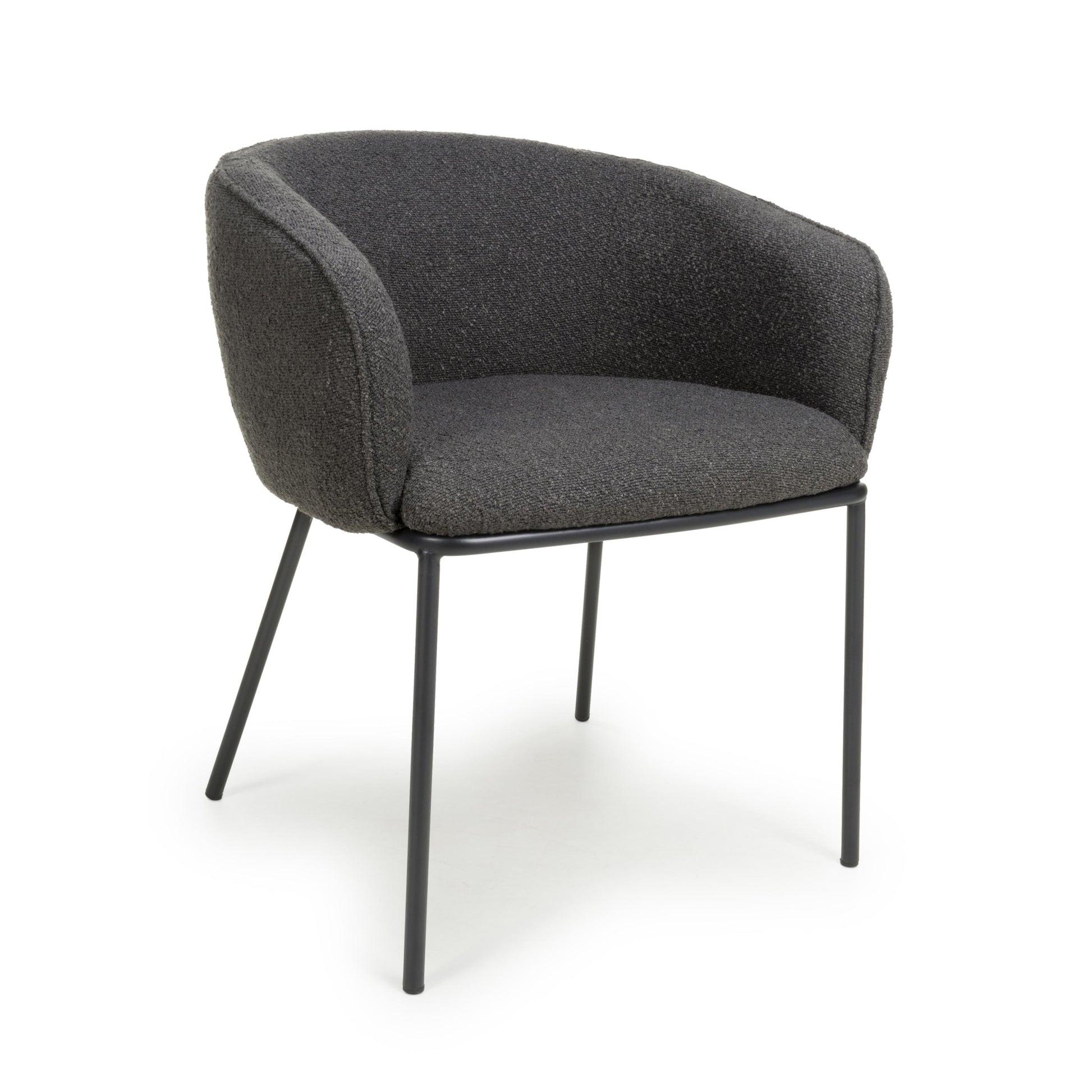 Lola Boucle Grey Dining Chair - Blythe Living