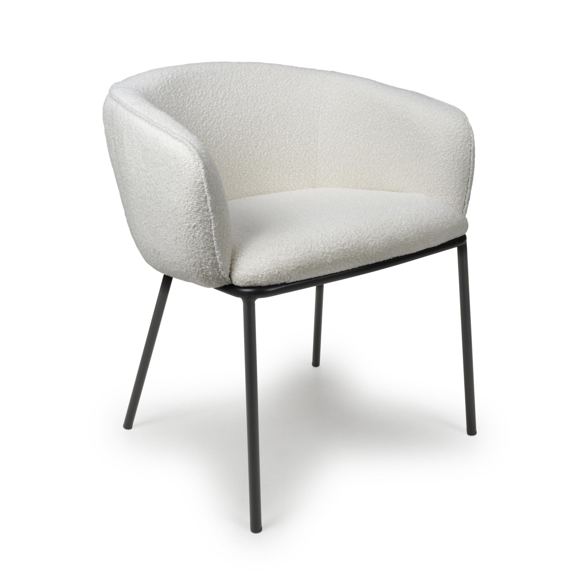Lola Boucle White Dining Chair - Blythe Living
