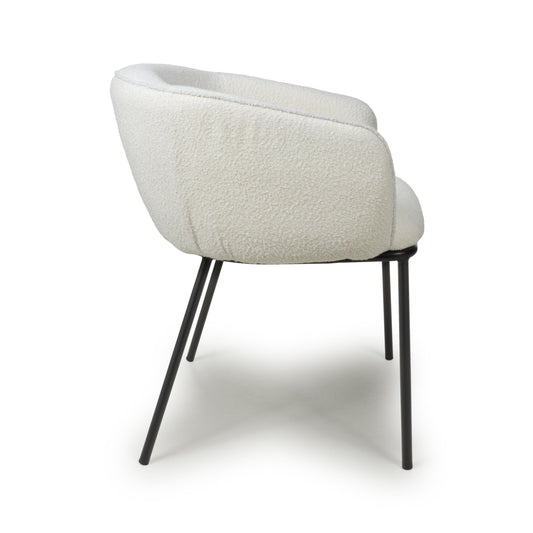 Lola Boucle White Dining Chair - Blythe Living