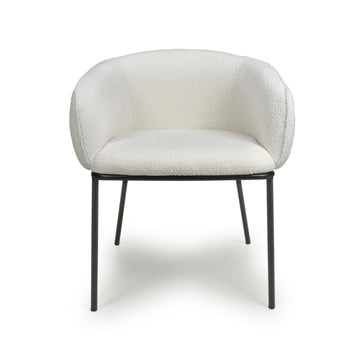 Lola Boucle White Dining Chair - Blythe Living