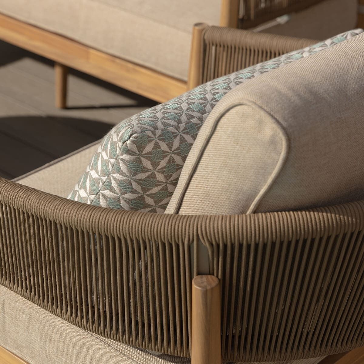Maze - Porto Rope Weave 2 Seat Sofa Set with Pair of Round Coffee Tables & Armchairs - Blythe Living