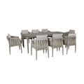Maze - Milan Rope Weave 8 Seat Rectangular Dining Set - Cool Linen - Blythe Living