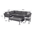 Maze - Outdoor Fabric Pulse Rectangular Corner Dining Set with Rising Table - Oatmeal - Blythe Living