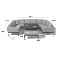 Maze - Outdoor Fabric Pulse U Shape Corner Dining Set with Rising Table - Charcoal - Blythe Living
