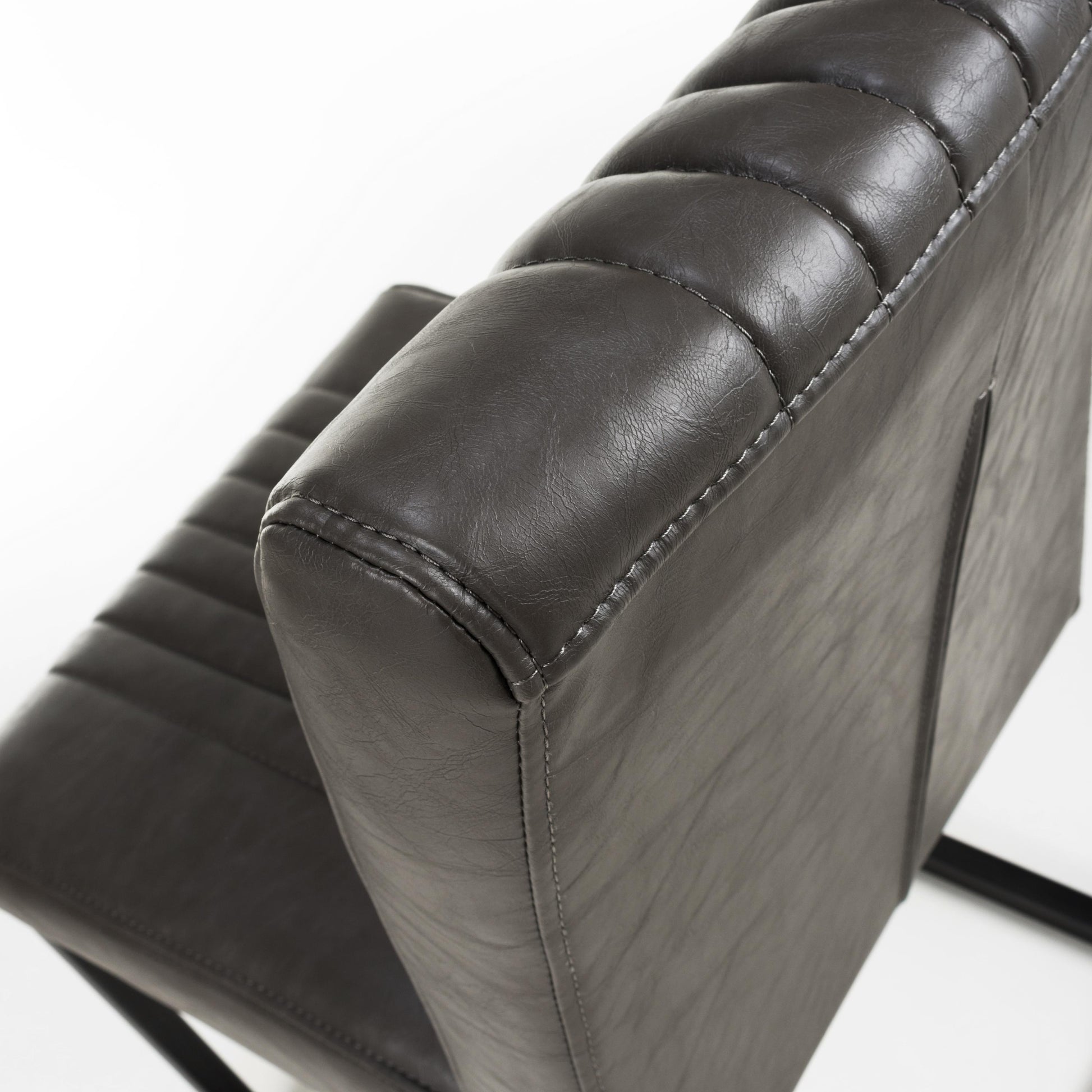 Archer Cantilever Leather Effect Grey Dining Chair - Blythe Living
