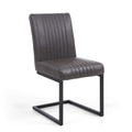 Archer Cantilever Leather Effect Grey Dining Chair - Blythe Living