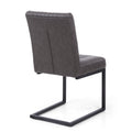 Archer Cantilever Leather Effect Grey Dining Chair - Blythe Living
