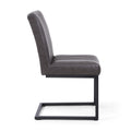 Archer Cantilever Leather Effect Grey Dining Chair - Blythe Living