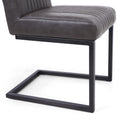 Archer Cantilever Leather Effect Grey Dining Chair - Blythe Living