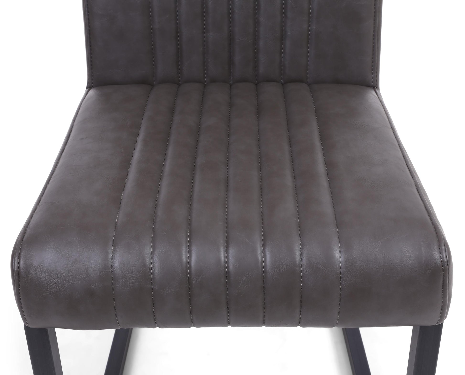 Archer Cantilever Leather Effect Grey Dining Chair - Blythe Living