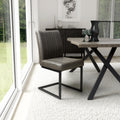 Archer Cantilever Leather Effect Grey Dining Chair - Blythe Living