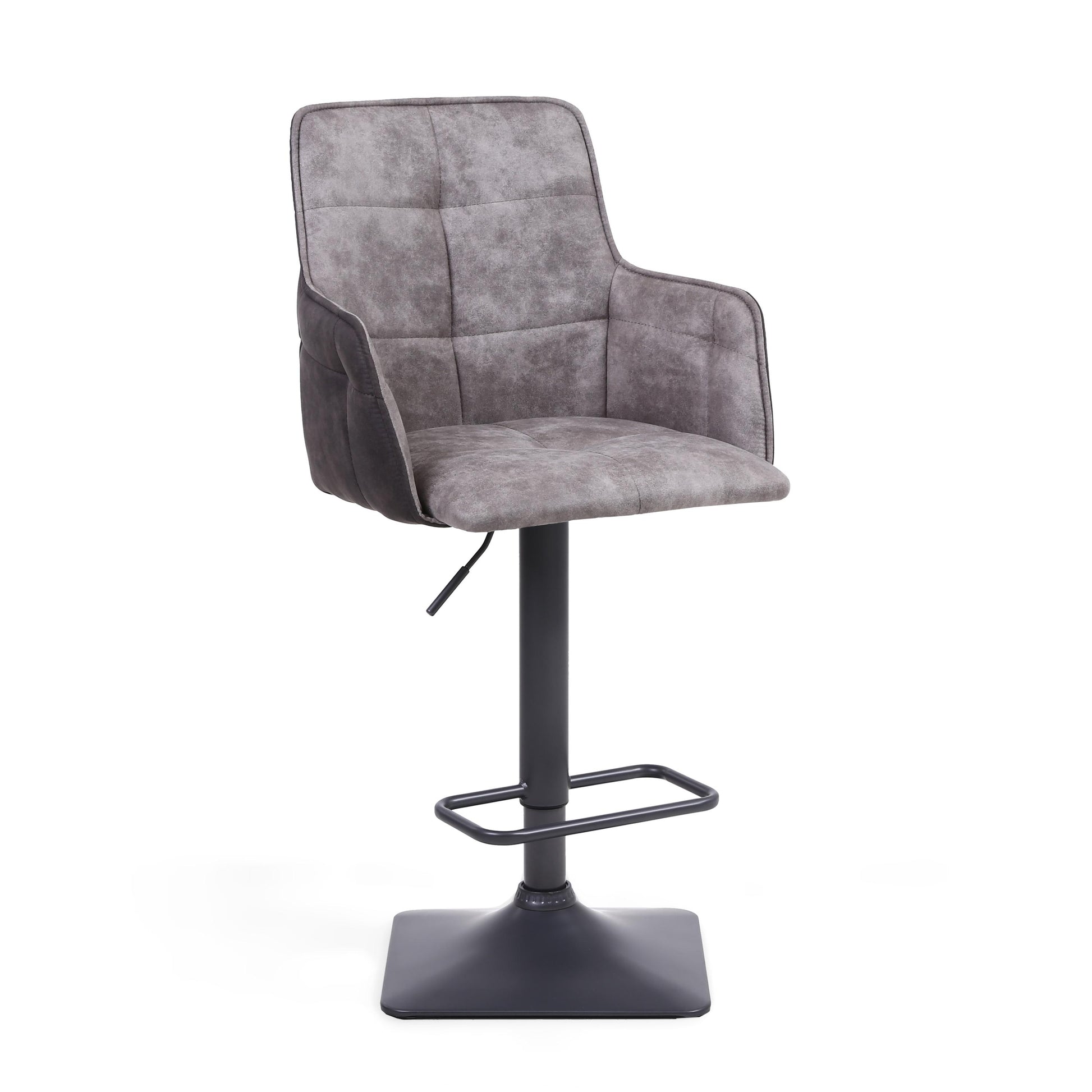 Orion Suede Effect Light Grey Bar Stool - Blythe Living