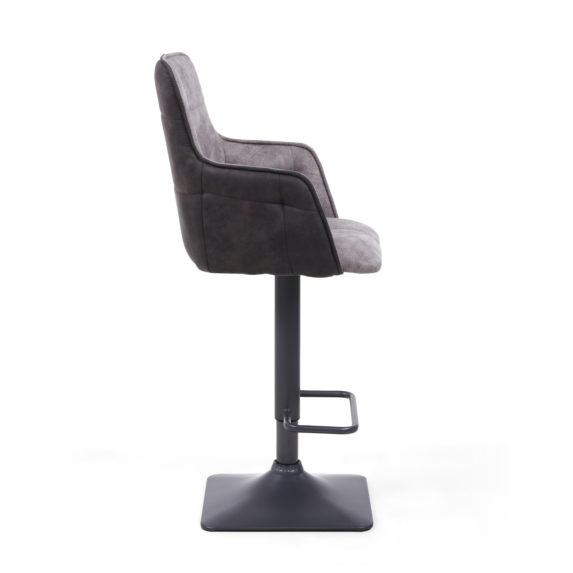 Orion Suede Effect Light Grey Bar Stool - Blythe Living