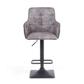 Orion Suede Effect Light Grey Bar Stool - Blythe Living