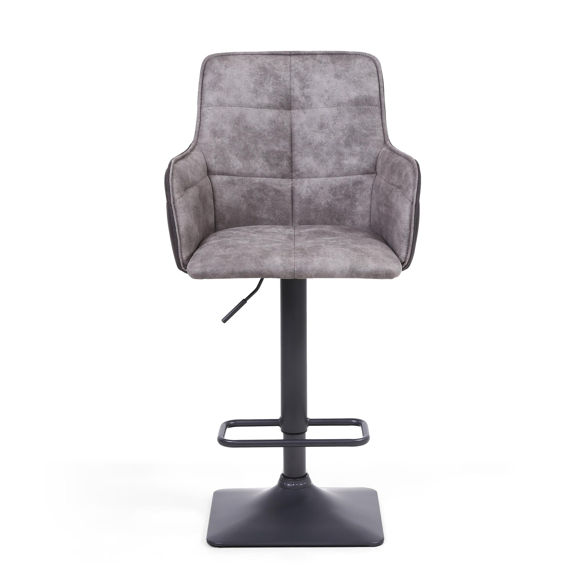 Orion Suede Effect Light Grey Bar Stool - Blythe Living