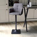 Orion Suede Effect Light Grey Bar Stool - Blythe Living