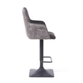 Orion Suede Effect Dark Grey Bar Stool - Blythe Living