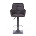 Orion Suede Effect Dark Grey Bar Stool - Blythe Living