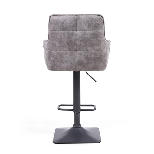 Orion Suede Effect Dark Grey Bar Stool - Blythe Living