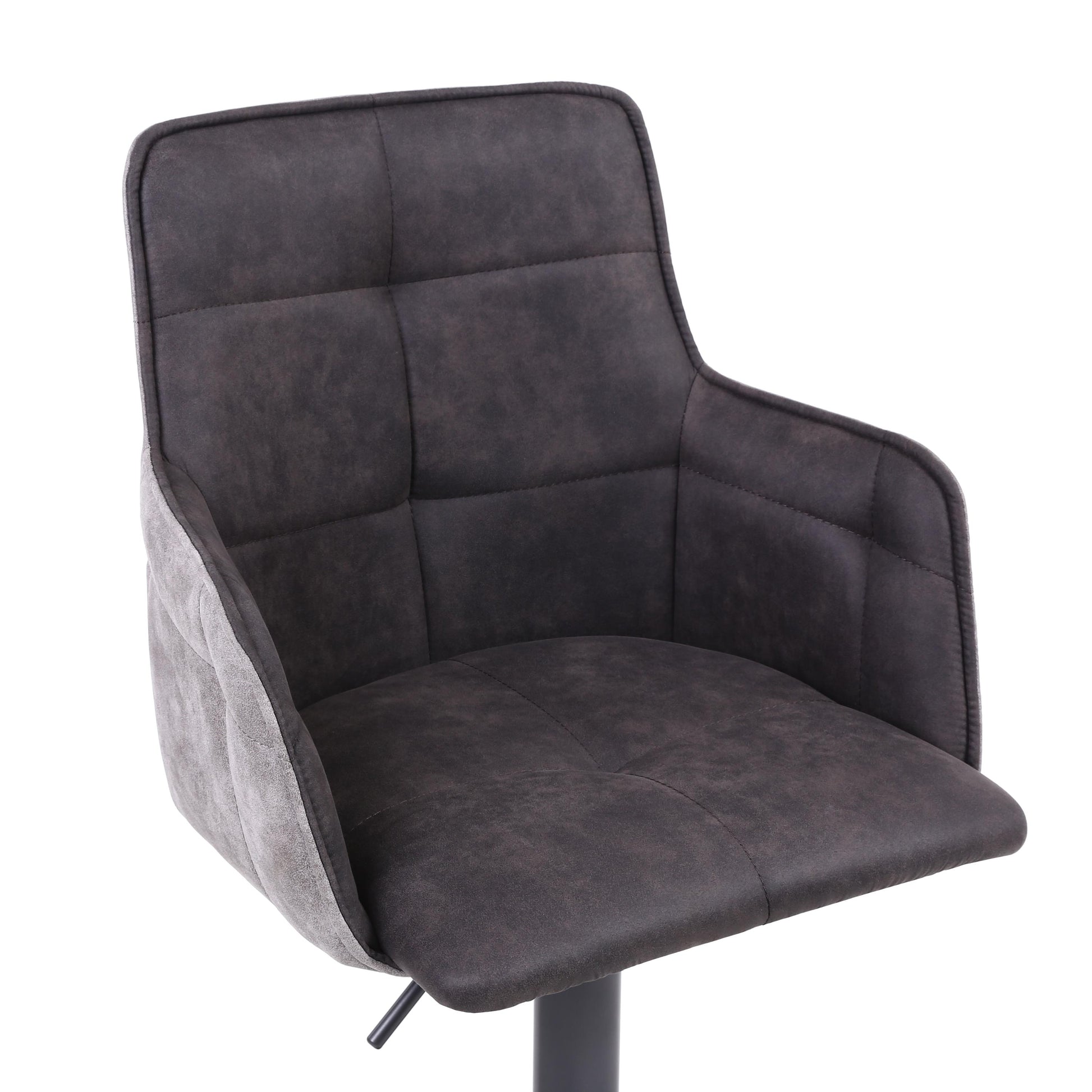Orion Suede Effect Dark Grey Bar Stool - Blythe Living