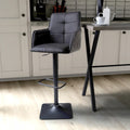Orion Suede Effect Dark Grey Bar Stool - Blythe Living