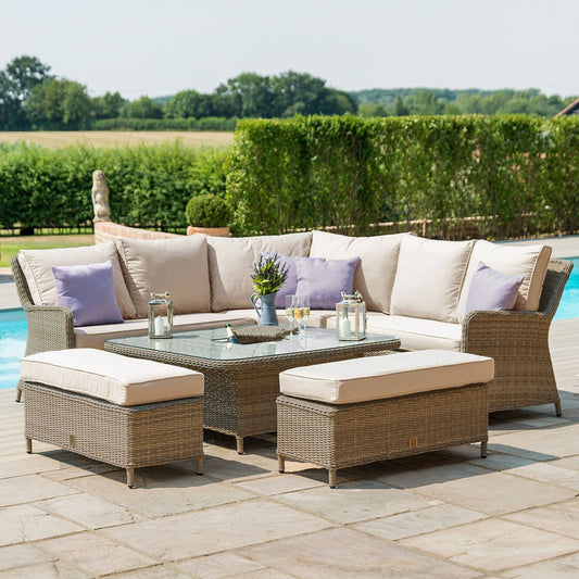 Maze - Winchester Royal Corner Rattan Dining Set with Ice Bucket & Rising Table - Blythe Living