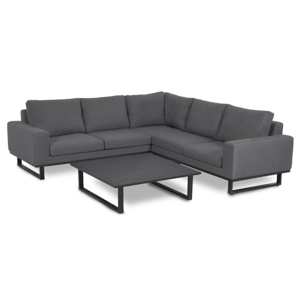 Maze - Outdoor Fabric Ethos Corner Group - Flanelle With Square Coffee Table