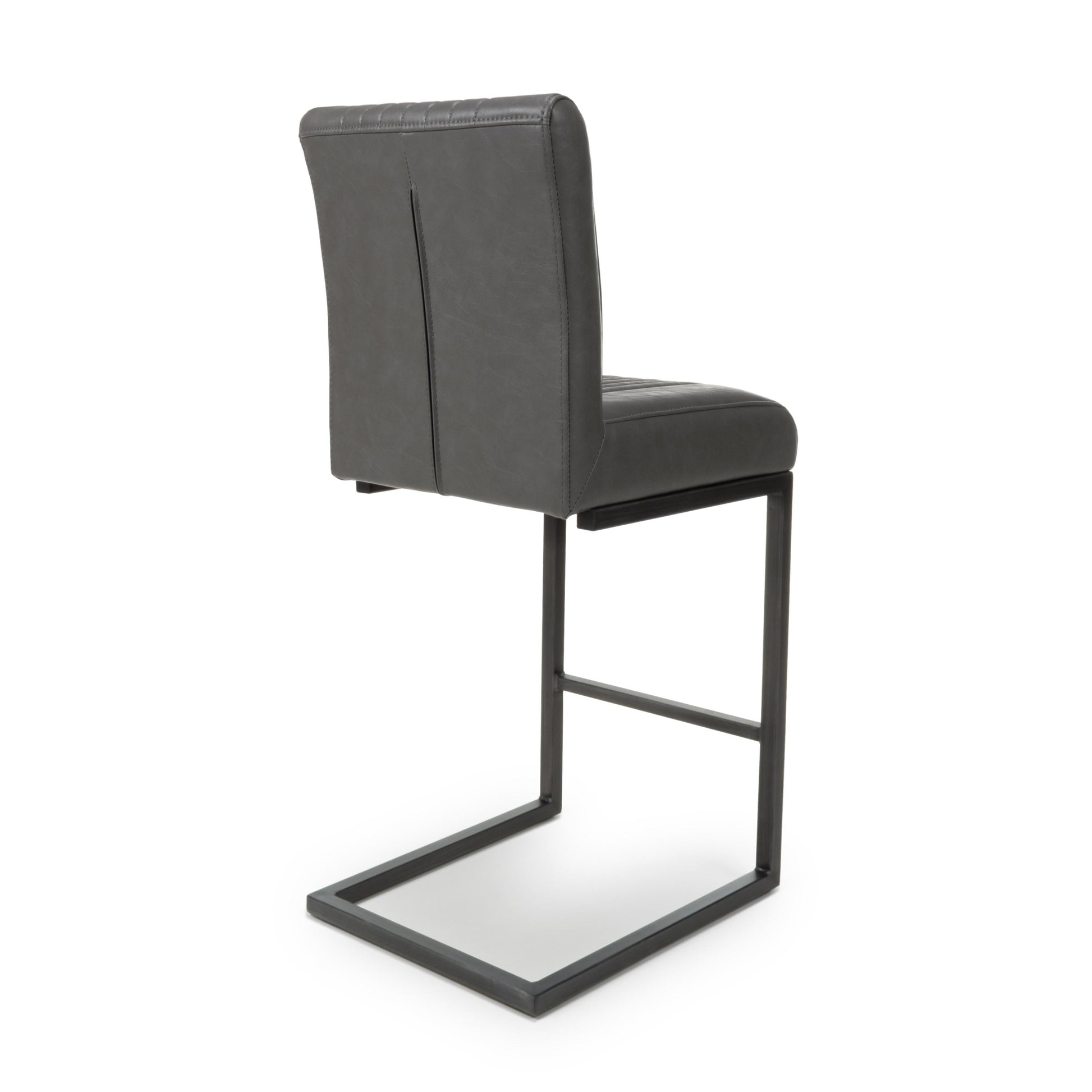 Archer Cantilever Leather Effect Grey Bar Chair - Blythe Living