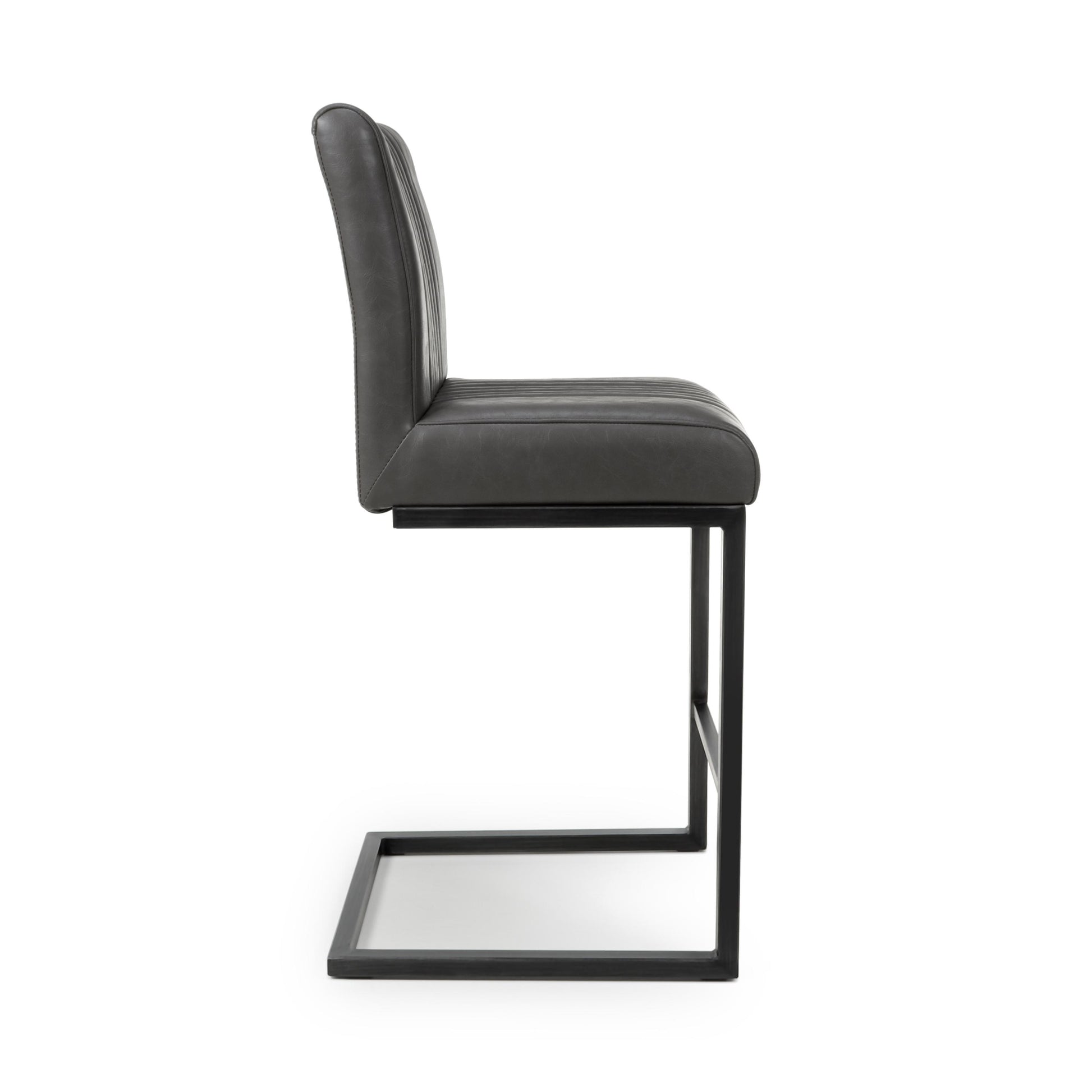 Archer Cantilever Leather Effect Grey Bar Chair - Blythe Living