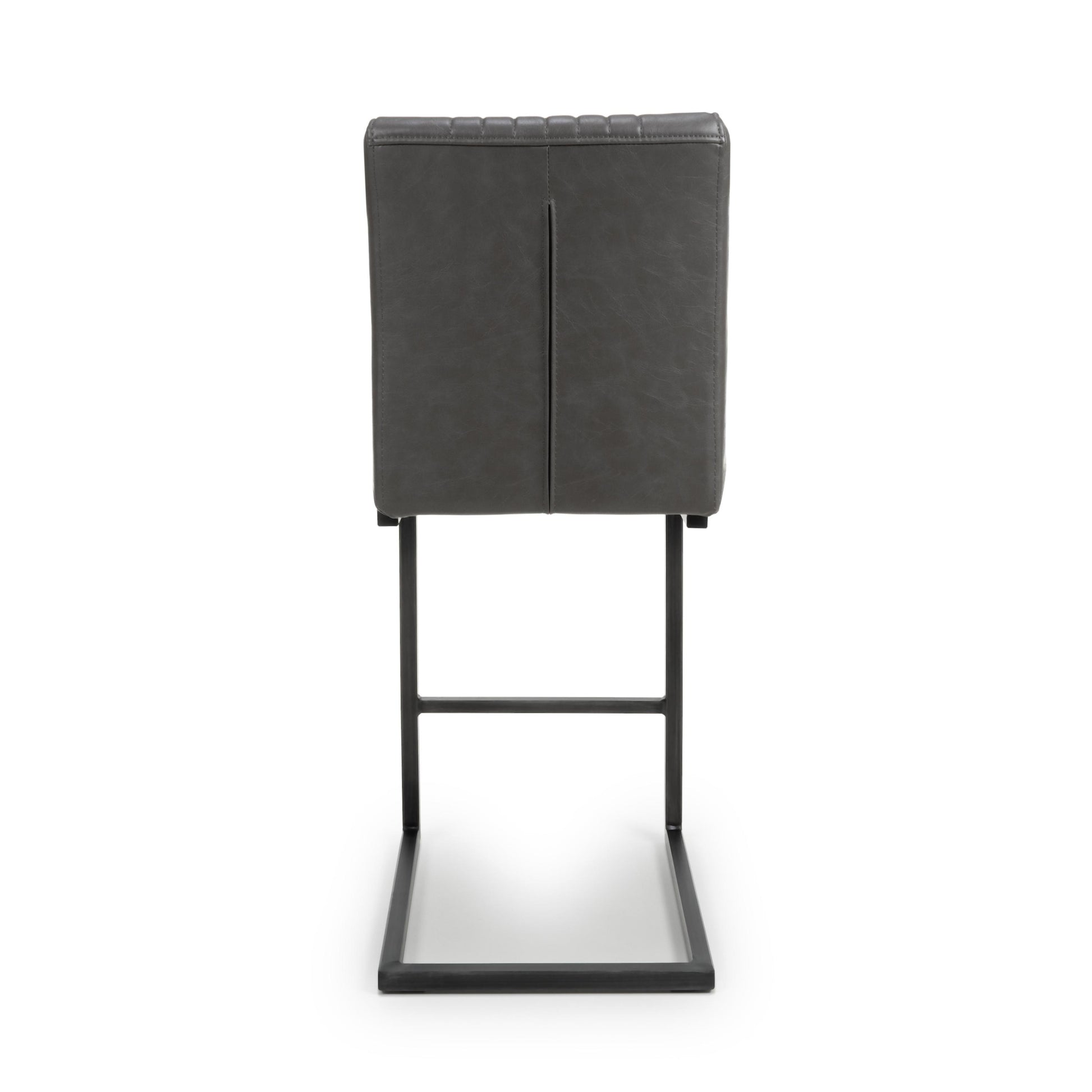Archer Cantilever Leather Effect Grey Bar Chair - Blythe Living