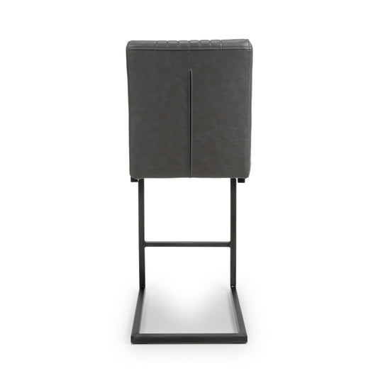 Archer Cantilever Leather Effect Grey Bar Chair - Blythe Living