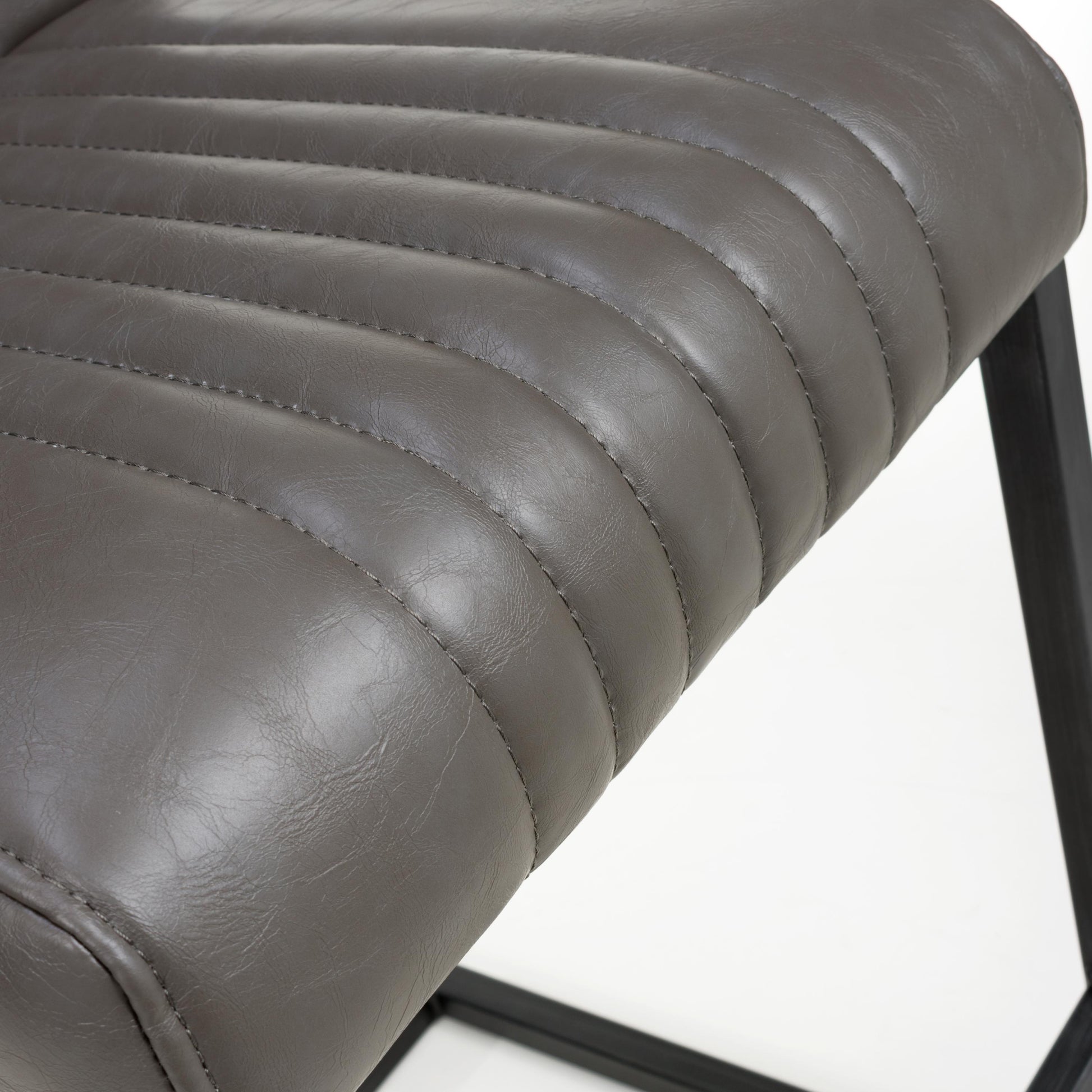 Archer Cantilever Leather Effect Grey Bar Chair - Blythe Living