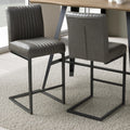 Archer Cantilever Leather Effect Grey Bar Chair - Blythe Living