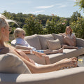 Maze - Outdoor Fabric Ambition 3 Seat Sofa Set with Oval Coffee Table - Oatmeal - Blythe Living