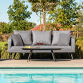 Maze - Outdoor Fabric Ambition 3 Seat Sofa Set with Oval Coffee Table - Flanelle - Blythe Living
