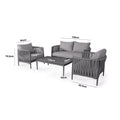 Maze - Milan Rope Weave 2 Seat Sofa Set with Rectangular Coffee Table - Cool Linen - Blythe Living