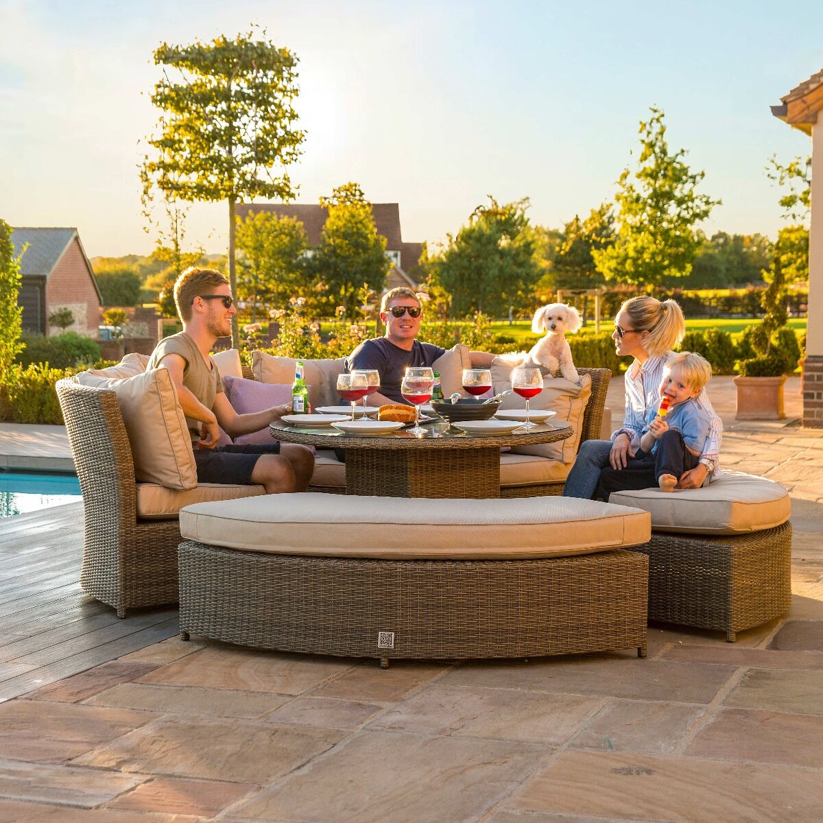 Maze - Winchester Rattan Lifestyle Suite with Rising Table - Blythe Living