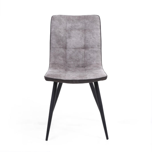Rodeo Suede Effect Light Grey Dining Chair - Blythe Living