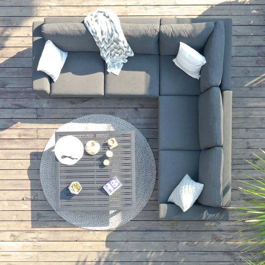 Maze - Outdoor Fabric Ethos Corner Group - Flanelle With Square Coffee Table