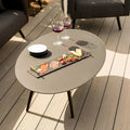 Maze - Outdoor Fabric Ambition 3 Seat Sofa Set with Oval Coffee Table - Charcoal - Blythe Living