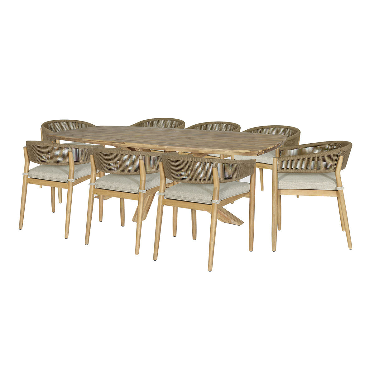 Maze - Porto Rope Weave 8 Seat Rectangular Dining Set - Blythe Living