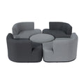 Maze - Outdoor Fabric Snug Lifestyle Suite with Rising Table - Flanelle & Charcoal - Blythe Living