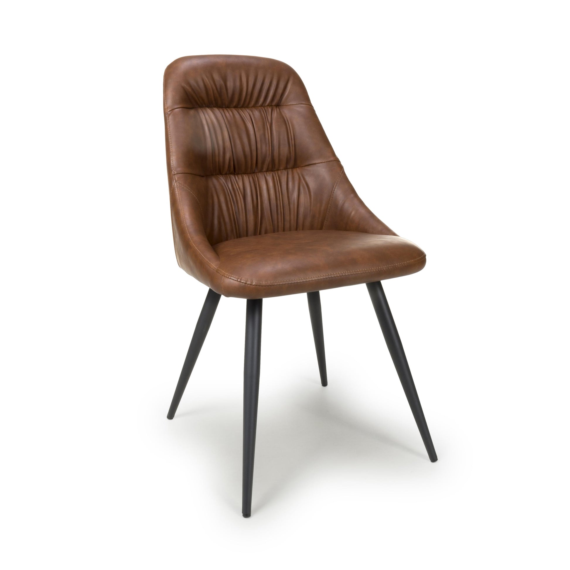 Corinth Leather Effect Tan Dining Chair - Blythe Living