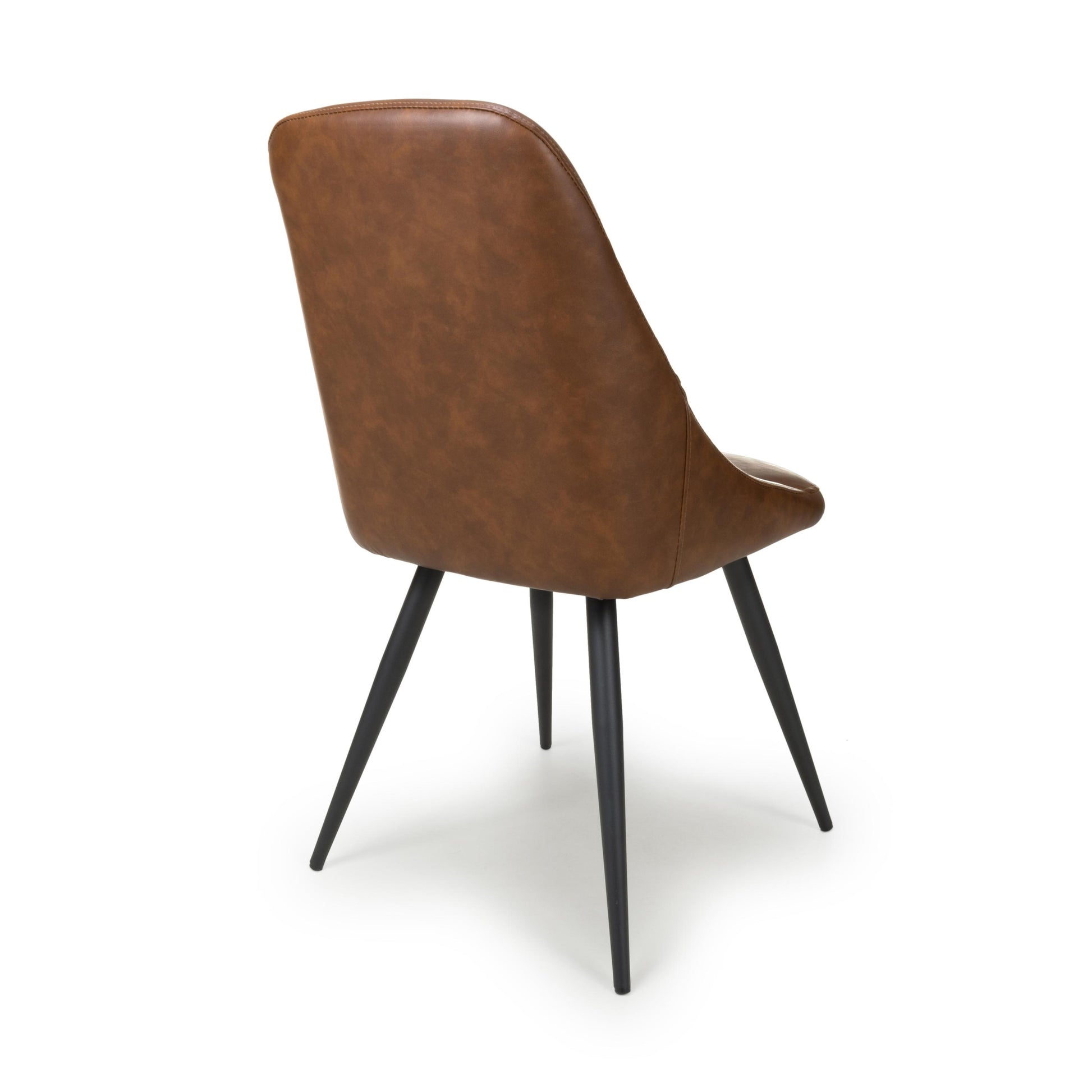 Corinth Leather Effect Tan Dining Chair - Blythe Living