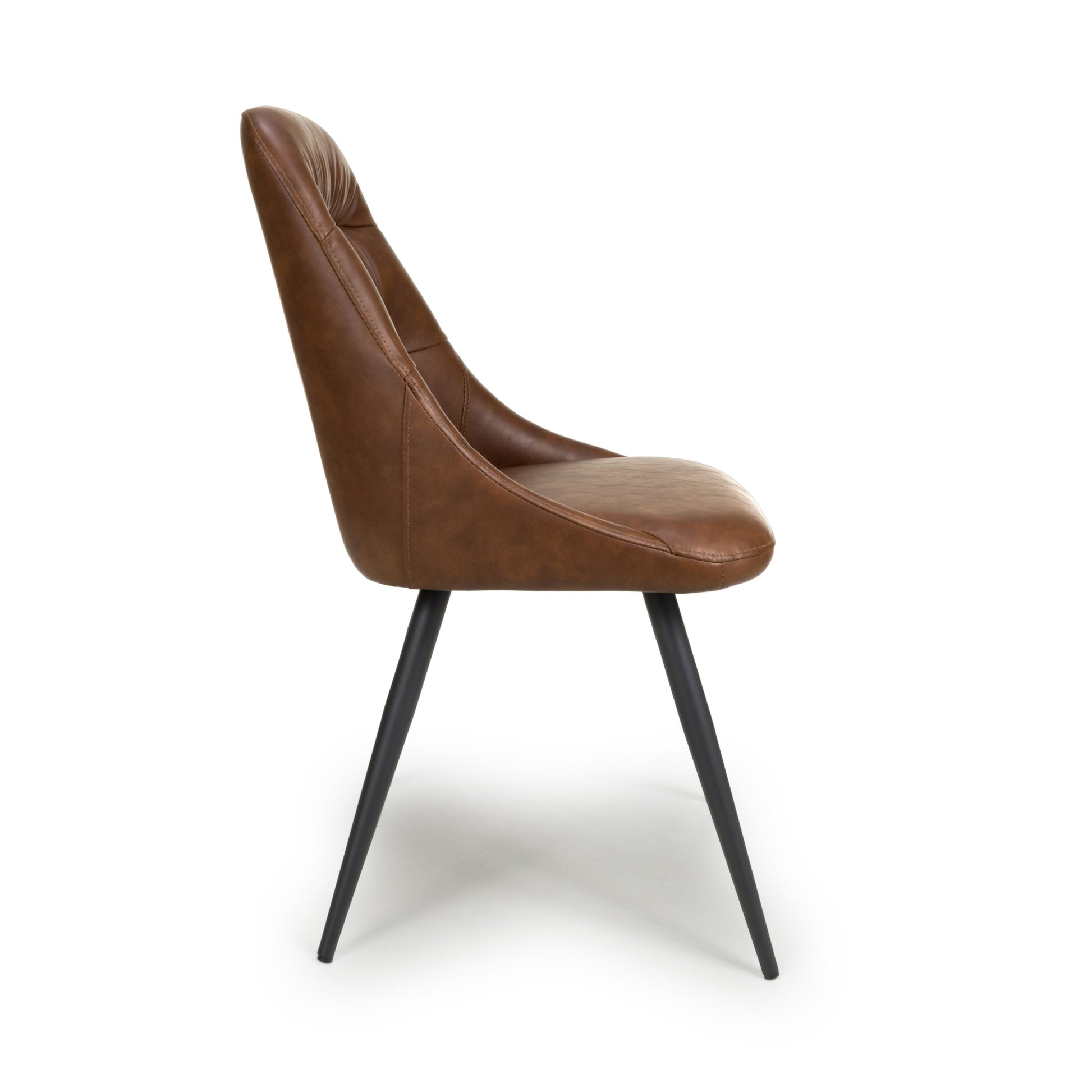Corinth Leather Effect Tan Dining Chair - Blythe Living